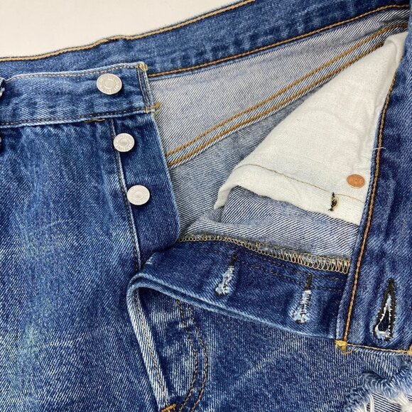 LEVIS | Distressed Denim Cut-Off Shorts - Picture 5 of 10